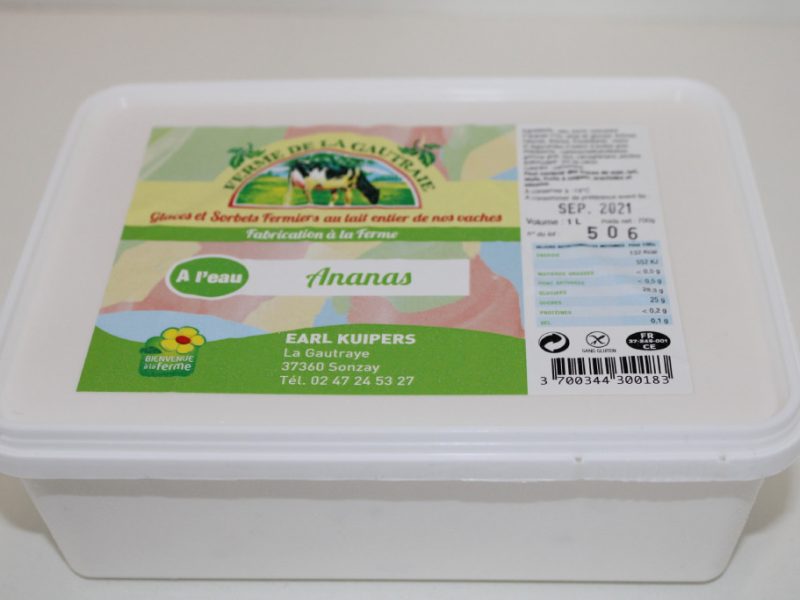 Sorbet Ananas au lait entier