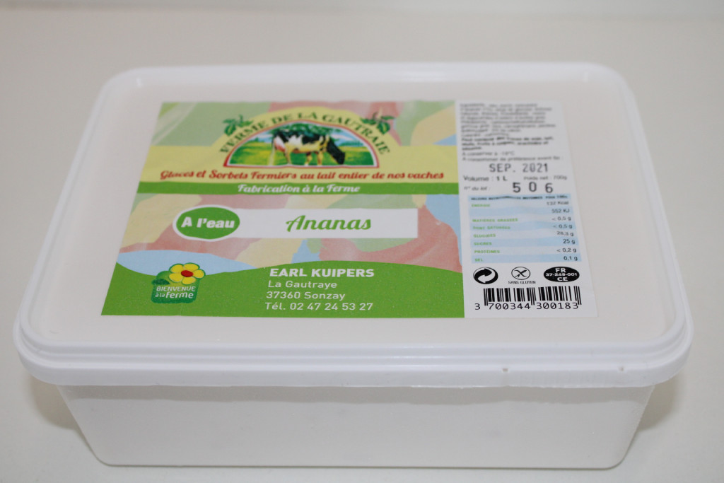 Sorbet Ananas au lait entier