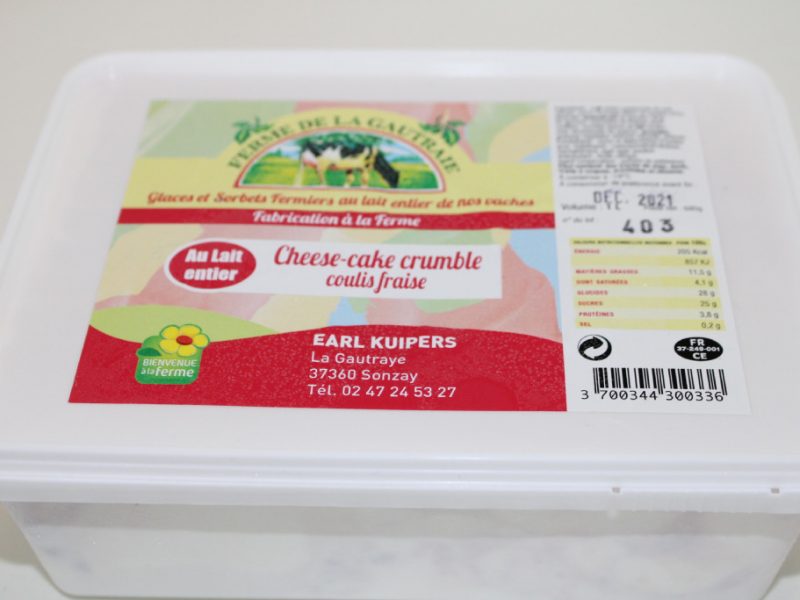 Glace Cheese-Cake Crumble Coulis fraise