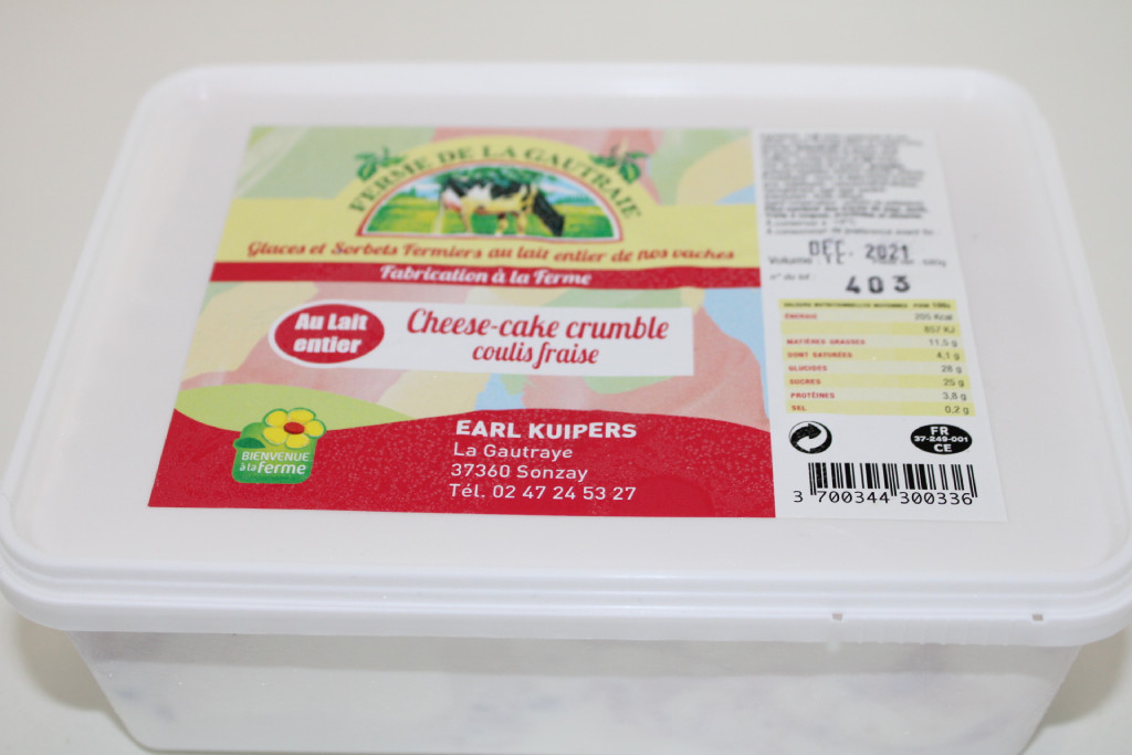 Glace Cheese-Cake Crumble Coulis fraise