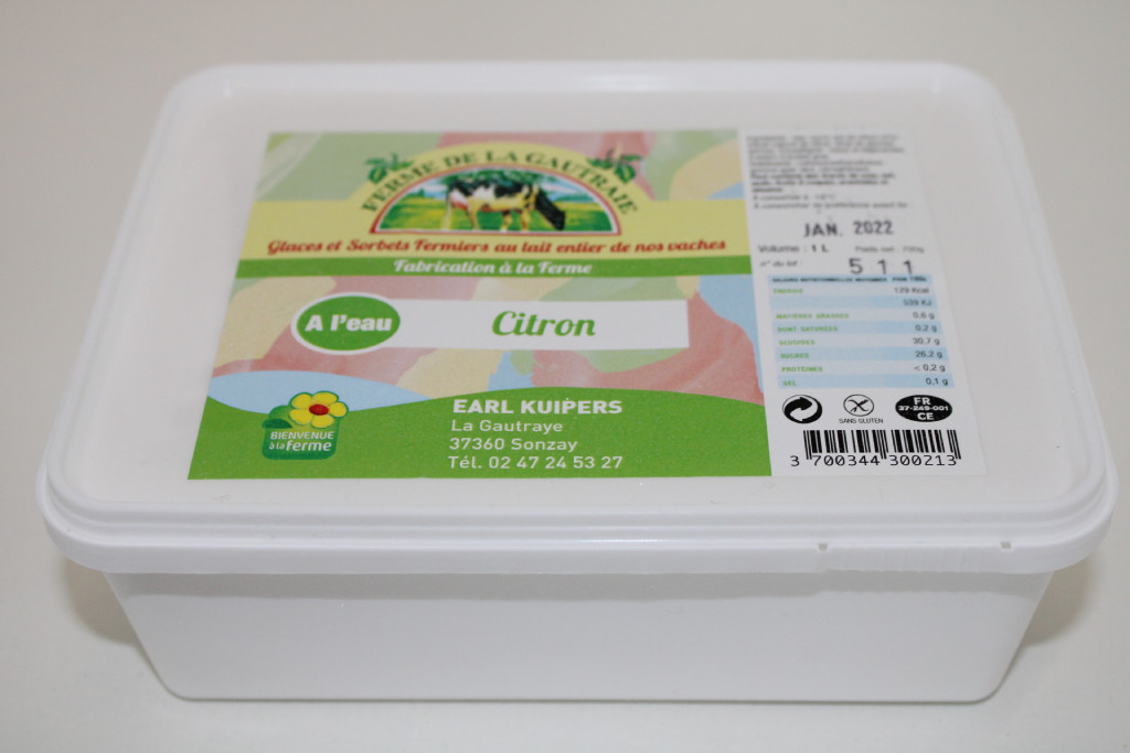 Sorbet Citron au lait entier