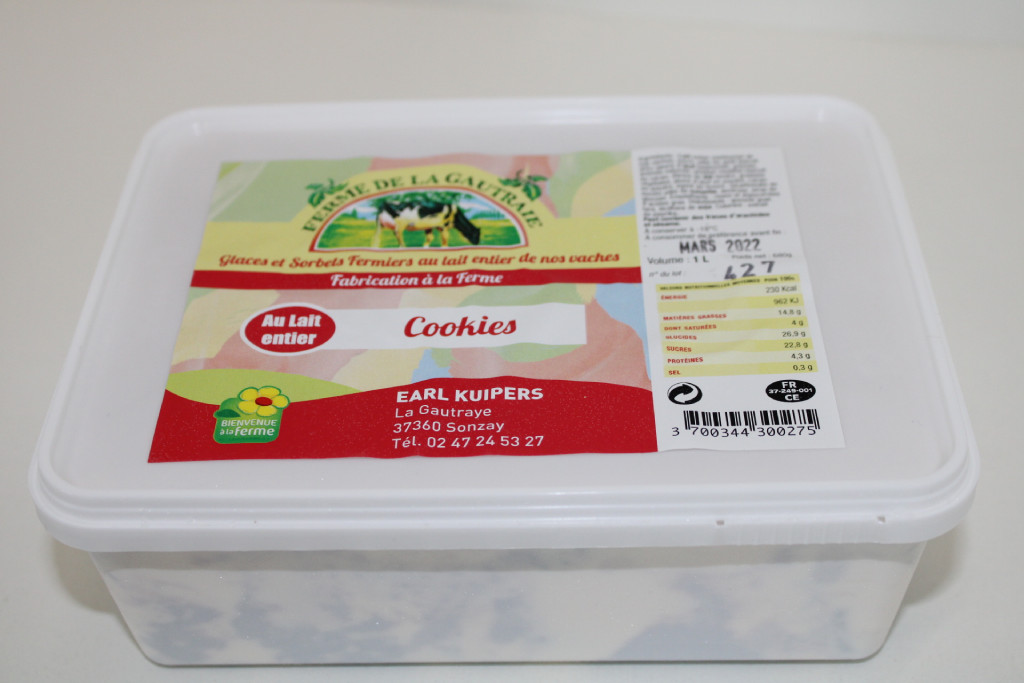 Glace Cookies au lait entier