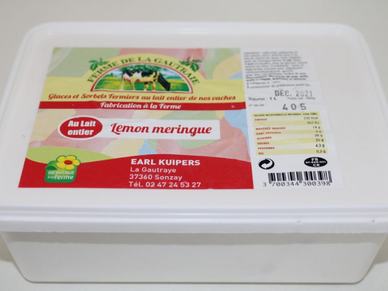 Glace Lemon-Meringue au lait entier