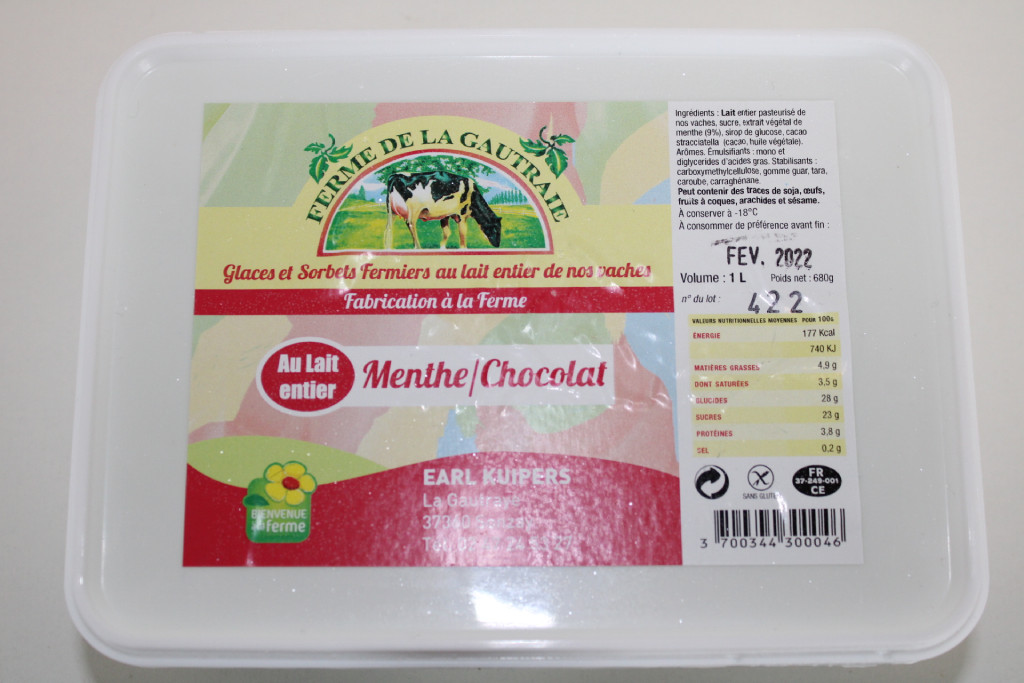 Glace Menthe-Chocolat au lait entier