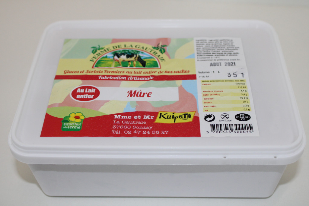 Glace Mûre au lait entier