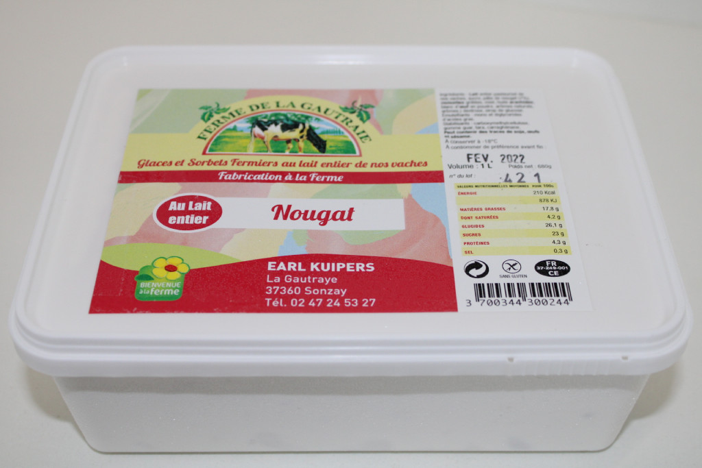 Glace Nougat au lait entier