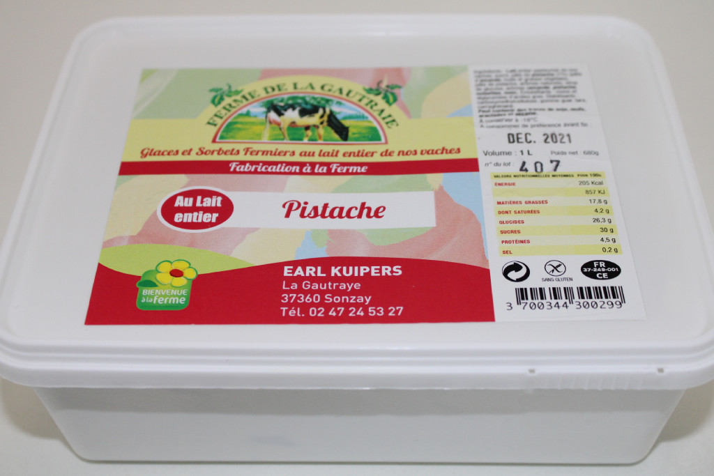 Glace Pistache au lait entier