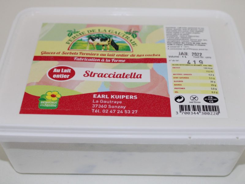 Glace Stracciatella au lait entier