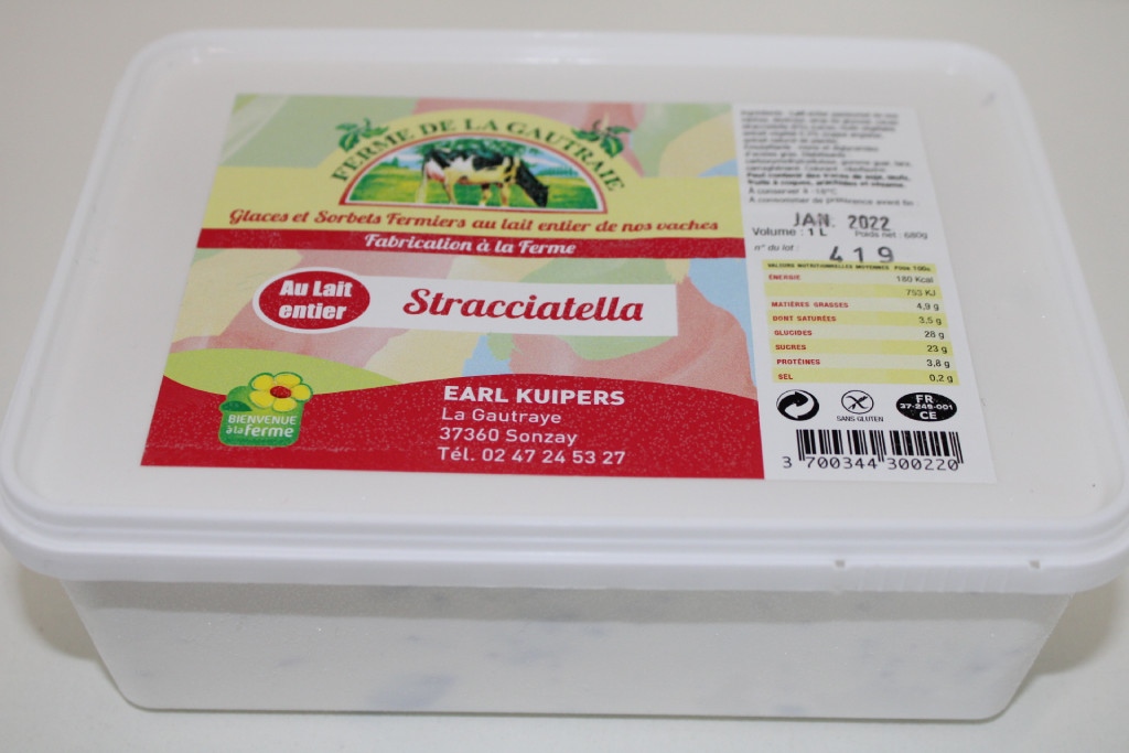 Glace Stracciatella au lait entier