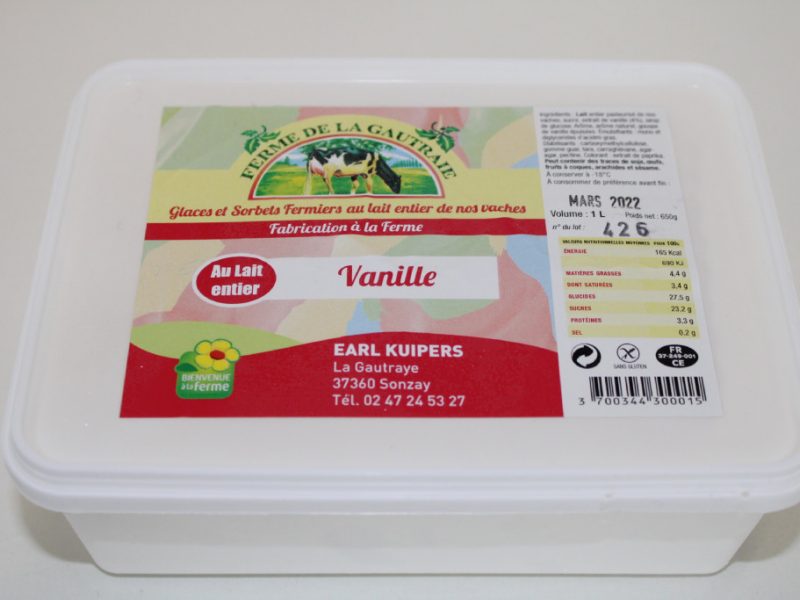 Glace Vanille au lait entier