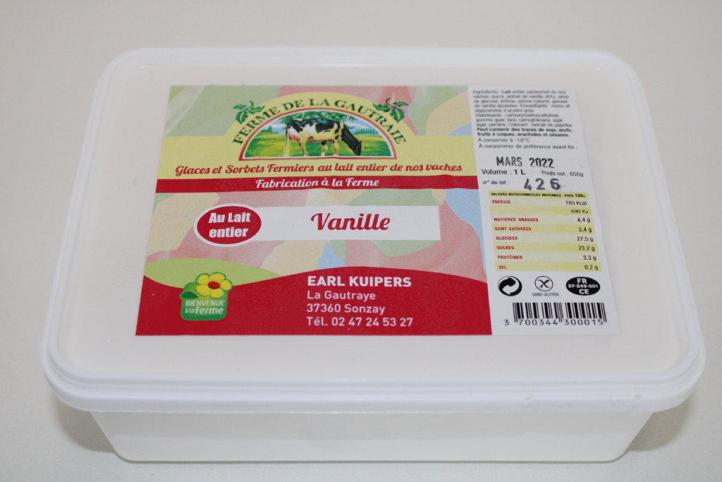 Glace Vanille au lait entier
