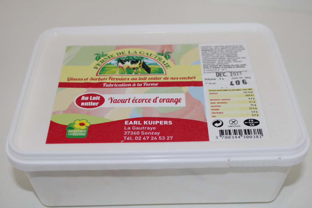 Glace Yaourt Écorce d'Orange au lait entier