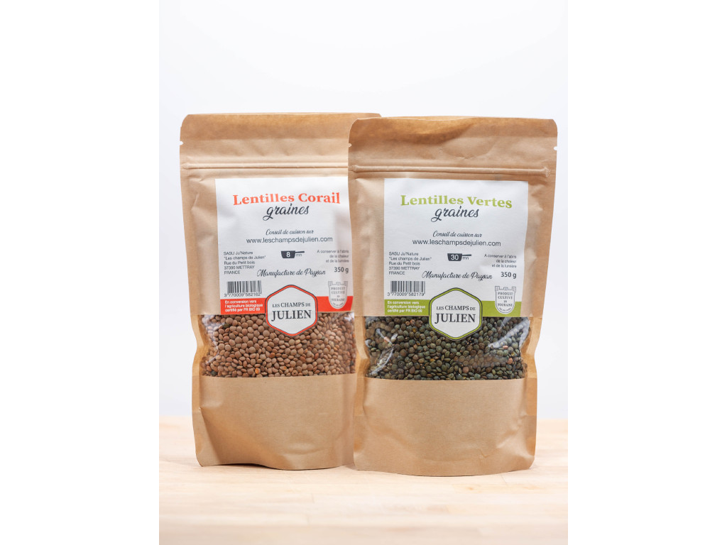 Lentilles vertes et corail