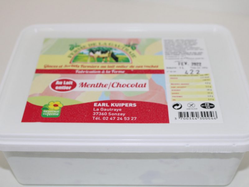 Glace Menthe-Chocolat au lait entier